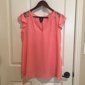 Coral maternity blouse